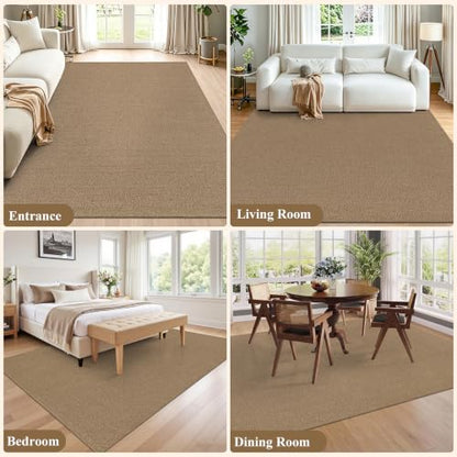 HEBE Cotton Woven Area Rugs for Living Room 5'x7', Washable Bedroom Rug | Non Slip Rubber Backed Cotton Rugs for Dining Room, Neutral Indoor Floor Carpet Throw Rug for Kids Room,Dorm,Office - size: 5' x 7' (Rectangular)