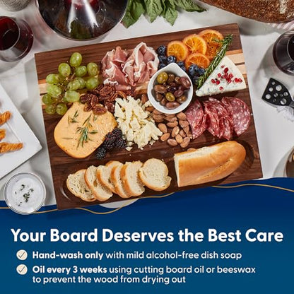 Sonder Los Angeles Motley Cutting Board, Walnut Cherry Maple, 17x13x1.1 in | Non-toxic, Edge Grain, Crackerwell for Charcuterie and Meal Prep, Built-in Handles, Reversible, Gift Box Included, 5.5 lbs - color: Motley | Black Walnut | Edge Grain