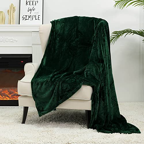 NANPIPER Fleece Blankets Super Soft Flannel Fuzzy Blanket for Bed Couch Luxury Cozy Plush Microfiber Blanket-Twin Size Olive Green - color: Olive Green, size: Twin