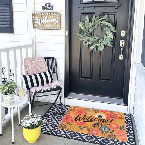 FGSS Spring Summer-Welcome-Door-Mats Flowers-Holiday-Doormats 17X29 Inch - color: Floral Welcome Mat