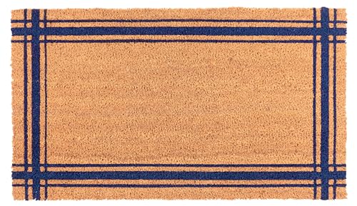 KAF Home New Coir Doormat, Heavy-Duty, Weather Resistant, Non-Slip PVC Backing, Indoor and Outdoor Use, Blue - color: Blue