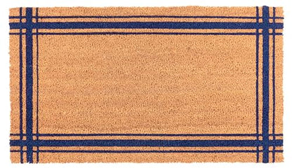 KAF Home New Coir Doormat, Heavy-Duty, Weather Resistant, Non-Slip PVC Backing, Indoor and Outdoor Use, Blue - color: Blue