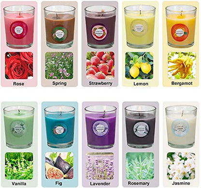 YOROXRG Scented Candles, Jasmine, Rose, Vanilla, Bergamot, fig, Lavender, Lemon, Spring,Strawberry, Rosemary, Aromatherapy Candles,Soy Wax Glass Jar Candle - 20 Pack - color: 20 Colors