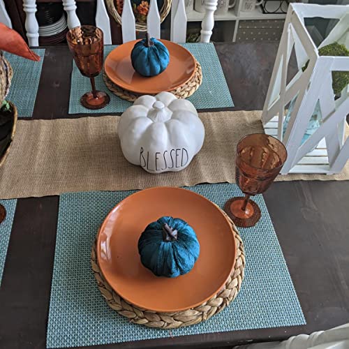 Set of 2 Woven Placemats for Dining Table, Natural Water Hyacinth Weave Placemat Set Round Braided Rattan Tablemats Insulation Pads for Cooking and Baking (2, 11.8 Inch) - size: Plate Chargers 11.8 inch-2
