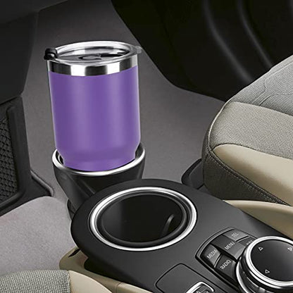 SYACOT 30oz Tumbler Double Wall Stainless Steel Vacuum Insulated Travel Mug with Splash-Proof Lid Metal Straw and Brush - color: Purple-30oz
