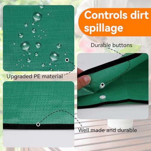 Extra Large Repotting Mat for Indoor Plant Transplanting and Mess Control Thickened Waterproof Potting Tray Foldable Potting Mat Portable Gardening Mat Garden Gifts(39.5"x 39.5") Drark Green - size: 39.5 x 39.5 Inch, Dark Green