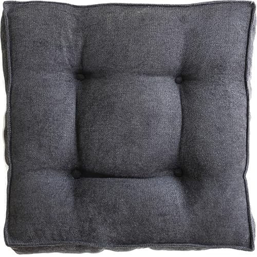 Square Poly-Cotton Seat Cushions (Pack of 1/2/4) – 3 Inch Thick Tufted Floor Pillows & Chair Pads, Soft Tatami Mat for Dining Room, Office, Kitchen & Living Room(Dark Gray,40x40cm 1pc) - color: Dark Gray, size: 40x40cm 1pc