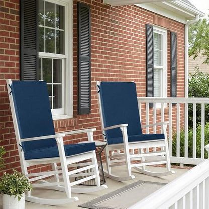 Outdoor Chair Cushions 20x20 Inch, Set of 6, Navy Blue | Water Resistant, Fade Resistant, Patio Furniture Lawn Dining Seat Replacement with High Back, Removable Cover with Zipper - color: Navy Blue, size: 20" x 20" 6 Pack