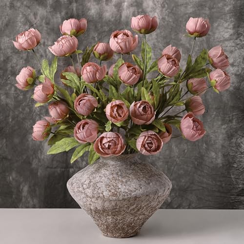 6 Pcs 27" Faux Peonies Artificial Flowers for Vase, Pink Flowers | Fake Silk Peonies Flowers for Wedding, Vase Filler Pink Flowers for DIY Bouquets Centerpieces Bridal Shower Office Decor - color: Pink, size: 6Pcs