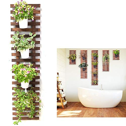 ShopLaLa Wooden Wall Planter (120cm) Wood Hanging Planters for Indoor Plant | Vertical Garden, Plant Wall Mount Planter, Air Plant Succulent Holder for Flower Pot Display Hanger Frame Outdoor Plants - size: 120cm (47.2")
