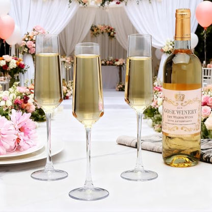 QAPPDA Champagne Flutes 7.5oz, Elegant Champagne Glasses Set of 6 | Wedding Flutes Glass, Ideal for Weddings, Anniversaries, Birthday, Christmas, Special Days - style: Slim Flute
