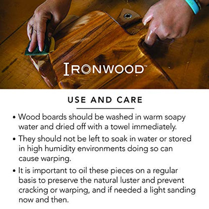Ironwood Gourmet Oslo End Grain Utility Cutting Board, 14 x 16 Inches, Natural Acacia Wood - size: 15.8"L x 14"W