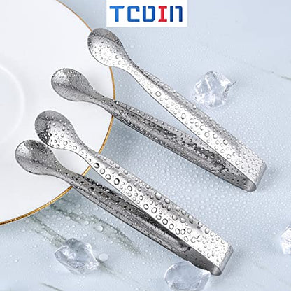 Small Serving Tongs,Ice Tongs,Sugar Tongs,Kitchen Tiny Tongs for Appetizers,12 PCS(6 Inch) - color: Silver