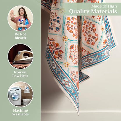 Maison d' Hermine Kitchen Towels Set of 3 Reusable 100% Cotton 27.50" x 20" | Cloth Tea Dish Towels Absorbent with Hanging Loop for Kitchen Dining Party Hotel Home Thanksgiving Christmas - Romane - color: 038 - Romane
