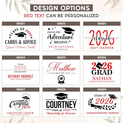 Personalized Graduation Keepsake Box 2026 Custom Engraved Wooden Memory Box High School College Graduates Cap and Gown Storage Boxes - Graduation Gifts -for Him Her - style: 4. Graduation Designs