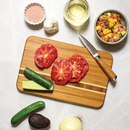 Totally Bamboo Aruba Bamboo Serving and Cutting Board, 12-1/2" x 8" - size: 12.5"L x 8"W