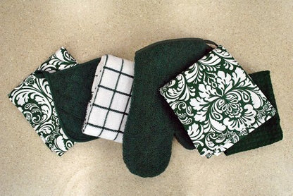 DII Basic Terry Collection 100% Cotton Quilted, Oven Mitt, Dark Green, 2 Piece - color: Dark Green, size: Oven Mitt