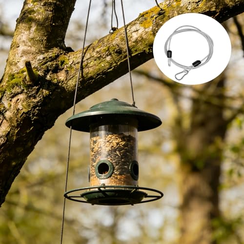 3 Pcs Bird Feeder Hanger for Tree, 40 Inch Hanging Steel Cable with Carabiner Hook, Flexible Stainless Steel Hanging Cables Chain Wire for Bird Feeders, Planters, Baskets, Decorations