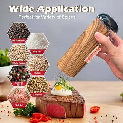 Rechargeable Salt Pepper Grinder Set: Electric Salt and Pepper Mill Automatic Salt Grinder Adjustable Coarseness Pepper Mills Refillable Salt Mills USB Salt Shaker Electric Pepper Shaker - color: Yellow