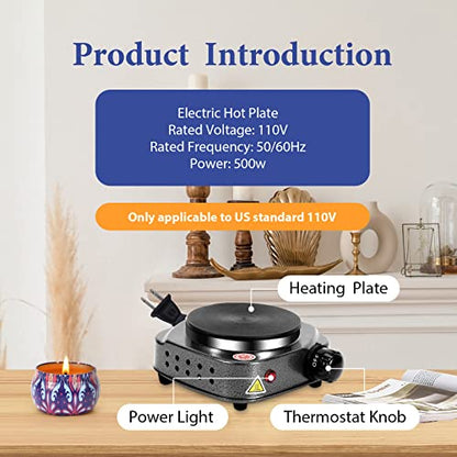 SAEUYVB Candle Making Kit/Supplies with Electric Hot Plate(Silver Gray) | Wax Melter for Candle Making,Candle Making Supplies for Beginners with Pouring Pot,Hot Plate,Instruction Manual and More - color: silver gray kit