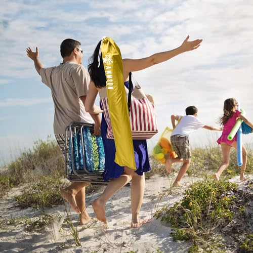 AMMSUN Shade Umbrella, Premium Portable Umbrella with Stand, 6.5ft Lightweight Free Standing Canopy for Sporting Games, Adjustable Instant Sun Protection and Easy to Carry, Yellow - color: Yellow
