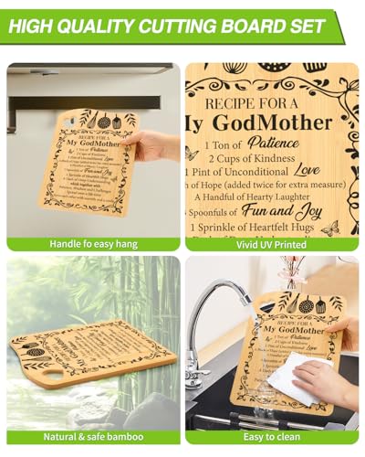 Godmother Birthday Gifts, Gifts for Godmother Cutting Board | Godmother Gift for Mothders Day Birthday Christmas, Godmother Birthday Gifts from Godchild Goddaughter - color: Godmother