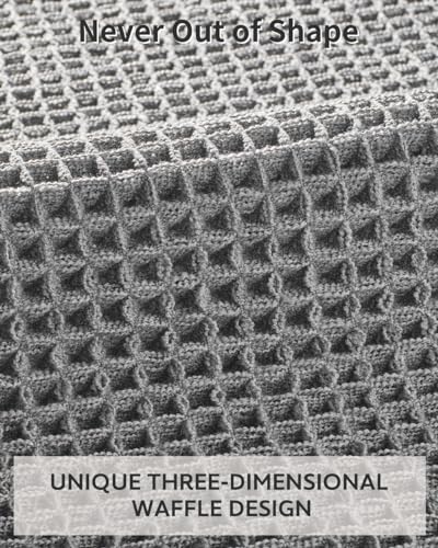 tchdio Waffle Bath Mat, Super Absorbent Non Slip Bath Mat Ultra Soft Bathmat Machine Washable Bath Rugs with Tassels, Beside Tub, 18" x 30" - color: Dark Grey, size: 18" x 30"