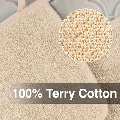 RITZ Terry Potholder & Hot Pad: Unparalleled Heat Resistant, Durable 100% Cotton – Ergonomically Designed for Optimal Grip – Easy-Care Machine Washable – 2-Pack, Latte - color: Latte, size: 2-Pack