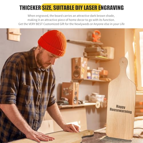 6 Pcs Wood Cutting Boards 17 Inch for Chopping Laser Engraving - size: 17 x 6 inches