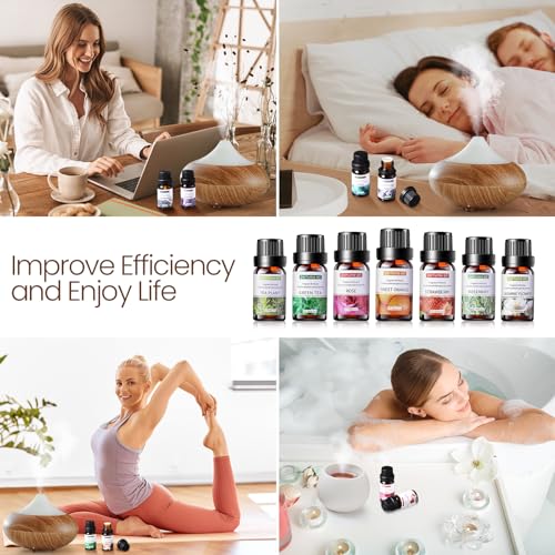 Nuanchu 26 Pcs Essential Oil Set for Diffusers Perfume Candle Soap Making | 10ml, Fragrance Aromatherapy, Fruity for Home Use, Skin Care Massage, for Humidifiers Scents, Diy, Laundry, Natural Supplies