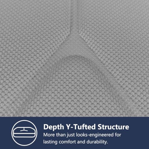 Chair Cushions for Dining Chairs Set of 4, 17" x 16" x 2.5" Thick D-Shaped Seat Cushions with Removable Washable Cover and Ties, Non-Slip Chair Pads for Kitchen, Indoor Dining Room (Grey) - color: Grey