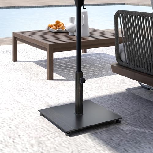 Outsunny Flat Patio Umbrella Base 29 lbs for 1.5"/1.9" Poles Bronze | Square Metal Patio Umbrella Stand Base Holder, Adjustable Foot Pads, Heavy Duty, Outdoor Lawn Poolside - color: Bronze