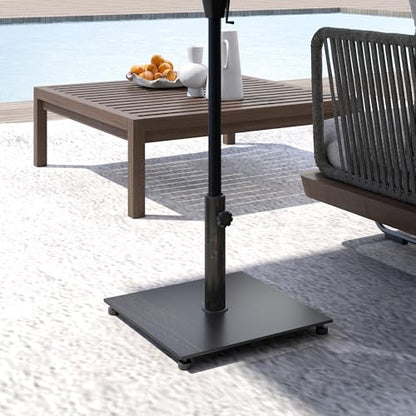 Outsunny Flat Patio Umbrella Base 29 lbs for 1.5"/1.9" Poles Bronze | Square Metal Patio Umbrella Stand Base Holder, Adjustable Foot Pads, Heavy Duty, Outdoor Lawn Poolside - color: Bronze