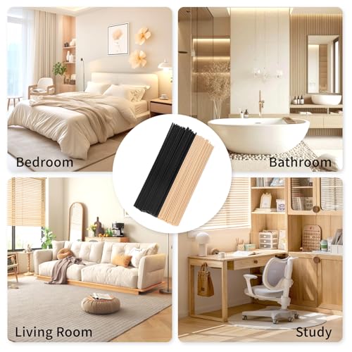 11 inch Diffuser Sticks 100 Pack, Diffuser Reeds Sticks Refill for Home and Bathroom, Diffuser Reeds Sticks for Scented Diffuser Nude&Black - color: Nude&black