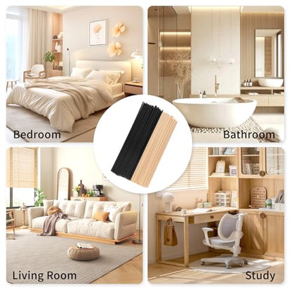 11 inch Diffuser Sticks 100 Pack, Diffuser Reeds Sticks Refill for Home and Bathroom, Diffuser Reeds Sticks for Scented Diffuser Nude&Black - color: Nude&black