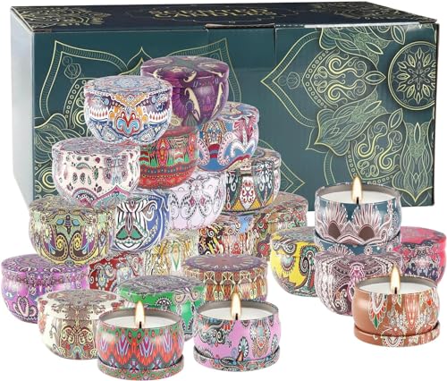 WPONSZU Scented Candles Gift Set, 2.5 oz Soy Wax Aromatherapy Candle for Home, Romantic Candles Gift for Mother Day Christmas Valentines Birthday (24 Pack) - color: Multi-Color3