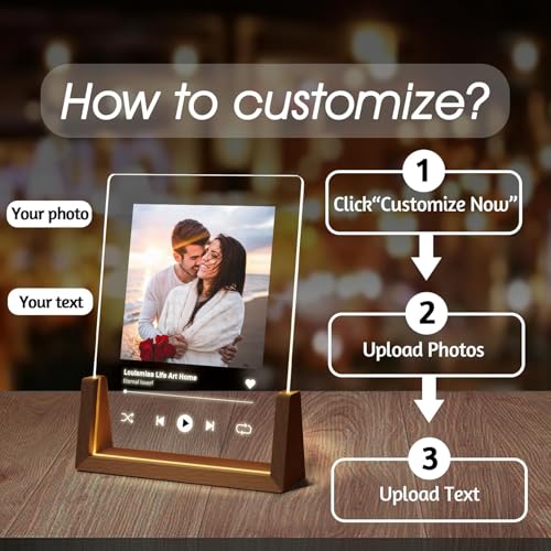 LOUISMIAA Customized Picture Frames with Night Light,Personalized Ptoto Frame Anniversary Birthday Mother’s Day Father’s Day Valentine’s Gifts for Boyfriend Girlfriend Couple Same Day Shipping - color: Style 02