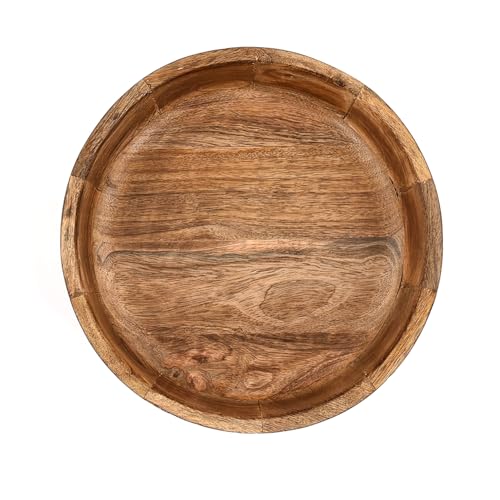 Mango Wood Decorative Bowl – Rustic Wooden Table Centerpiece for Dining Room, Living Room & Kitchen Home Décor (10" X 10" X 3'')