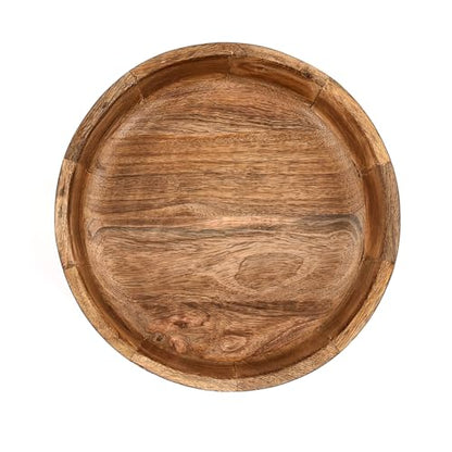 Mango Wood Decorative Bowl – Rustic Wooden Table Centerpiece for Dining Room, Living Room & Kitchen Home Décor (10" X 10" X 3'')