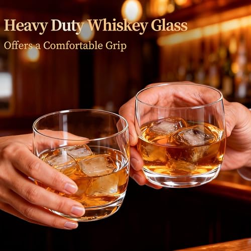 Whiskey Glasses Set of 6, 12oz Crystal Old Fashioned Rocks Glass | Lowball Glasses for Cocktail, Scotch, Bourbon.Clear Short Drinking Glasses for Daily Use.Perfect Anniversary or Birthday Gift - size: Short -12 oz