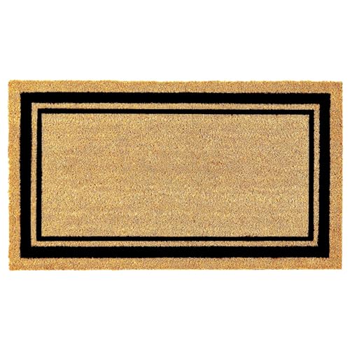 KANKUN Coco Coir Door Mat with Heavy Duty Backing, Welcome Doormat (17" x 30"), Doormat Entrance (Border) - color: Border