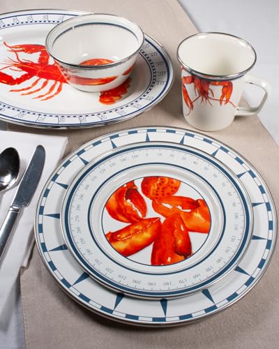 Golden Rabbit Enamelware Oval Platter, 12 x 16in, Lobster - color: Lobster