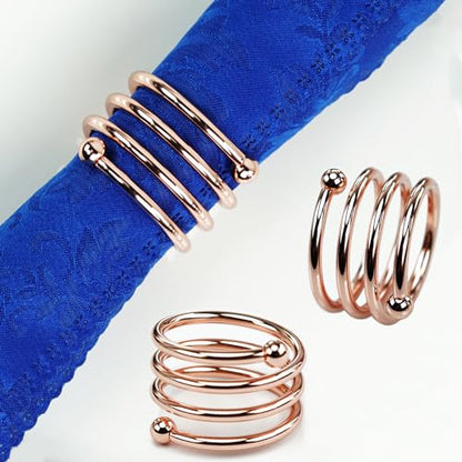 Jofefe 6Pcs Rose Gold Napkin Rings Round Napkin Ring Set Napkin Holders for Cloth Napkins for Wedding, St. Patrick's Day, Valentines Day, Easter Thanksgiving Table Decor. - style: Ring-rose gold
