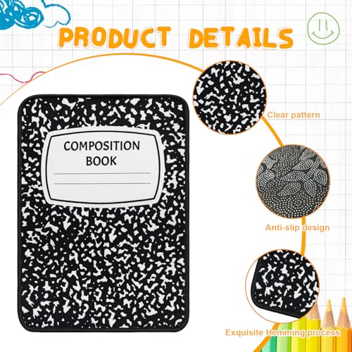 12Pcs Square Classroom Carpet Cushion,Black Exercise Book Back to School Floor Mat with Anti-Slip Particles Suitable for classrooms, Schools and kindergartens Home Family Learning and Discussion Room - color: Black Exercise Book