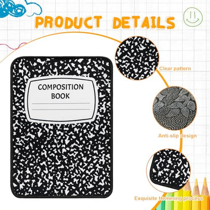 12Pcs Square Classroom Carpet Cushion,Black Exercise Book Back to School Floor Mat with Anti-Slip Particles Suitable for classrooms, Schools and kindergartens Home Family Learning and Discussion Room - color: Black Exercise Book