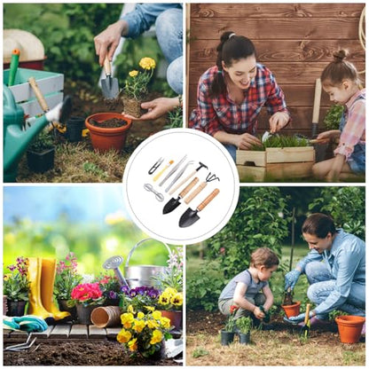 HEMOTON 10pcs Gardening Tool Set for Succulent Planting and Transplanting, Mini Plant Shovel, Tweezers, Spray Bottle, and Soil Brush, Compact Garden Hand Tools Kit for Indoor and Outdoor