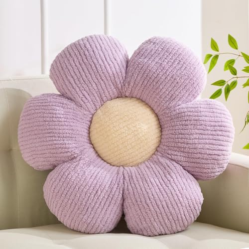 XIAIJIA Flower Pillow,Daisy Throw Pillows, Flower Cushion, Purple,15.7Inch | Decorative pillows, cute flower shaped pillow, flower pillows for bed, floral cushions, decor for bedroom, couch, sofa - color: Purple, size: 15.7 Inch