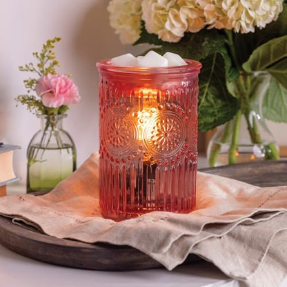 Candle Warmers ETC Pink Parisian Glass Illumination Fragrance Warmer - size: Pink Parisian Glass