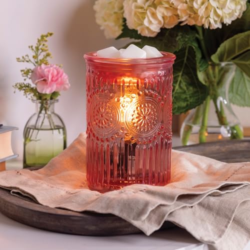 Candle Warmers ETC Pink Parisian Glass Illumination Fragrance Warmer - size: Pink Parisian Glass