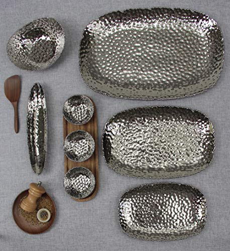 Pampa Bay Millennium Porcelain Large Serving Platter, 14 inch - color: Silver Tone